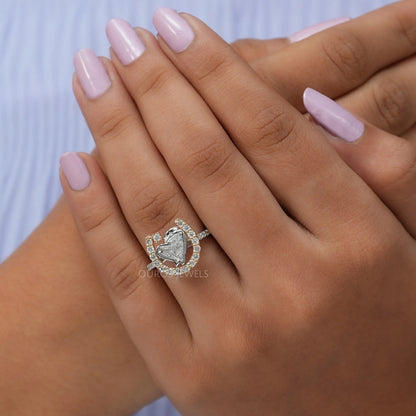 Antique Shape Horse Cut Diamond Ring