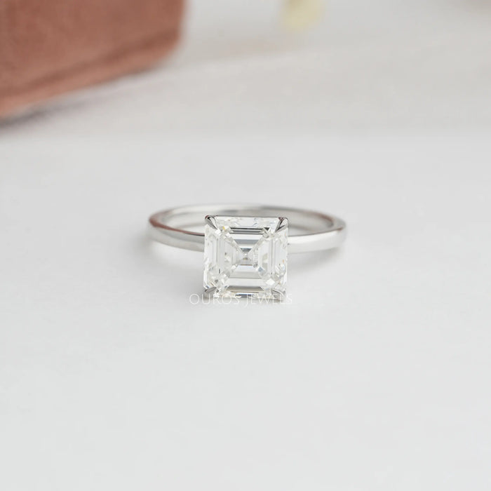 [IGI Certified Asscher Cut solitaire Engagement Ring]-[Ouros Jewels]