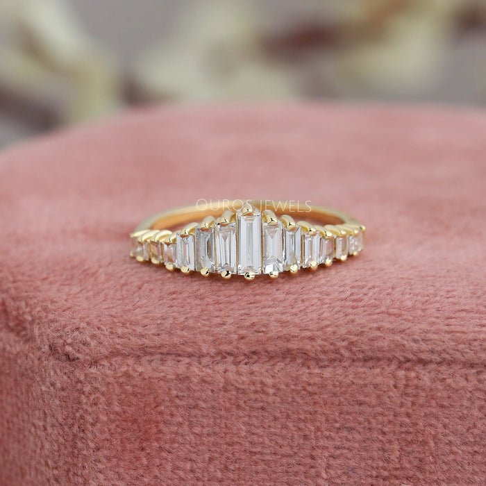 [Baguette Cut Diamond Wedding Ring]-[Ouros Jewels]