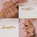 Collage of baguette cut lab grown diamond engagement ring in solid yellow gold