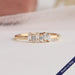Baguette cut lab grown diamond engagement ring in 14k solid yellow gold