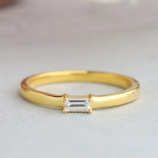 [Baguette Cut Solitaire Engagement Ring]-[Ouros Jewels]