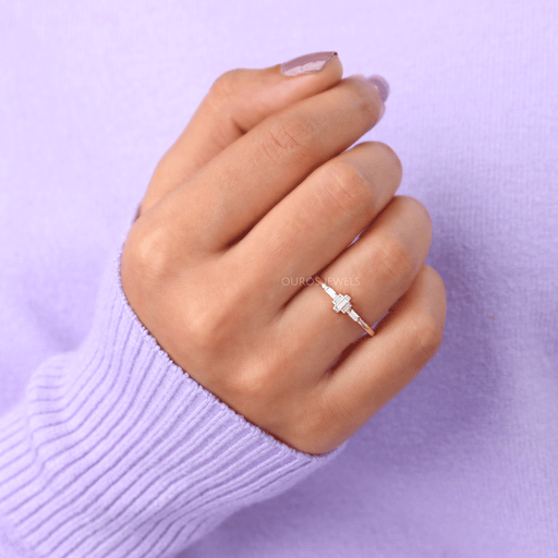 Baguette Diamond Dainty Ring
