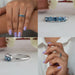 Collage of 5 stone asscher-cut diamond ring