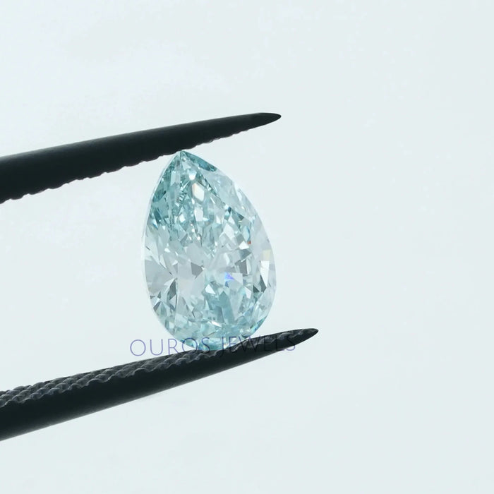 [In Tweezer Fancy Blue Pear Shape Lab Loose Diamond]-[Ouros Jewels]
