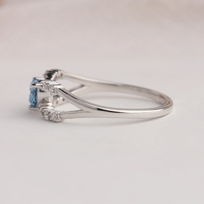 The white gold setting enhances the beauty of the lab diamond and gives this ring a modern yet timeless feel