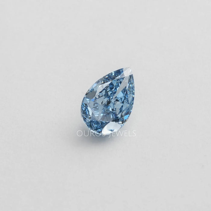 1.00 Carat Blue Pear Cut Lab Grown Diamond