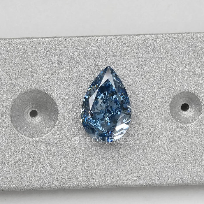 1.00 Carat Blue Pear Cut Lab Grown Diamond