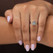 In finger look of blue pear lab created diamond infinity ring