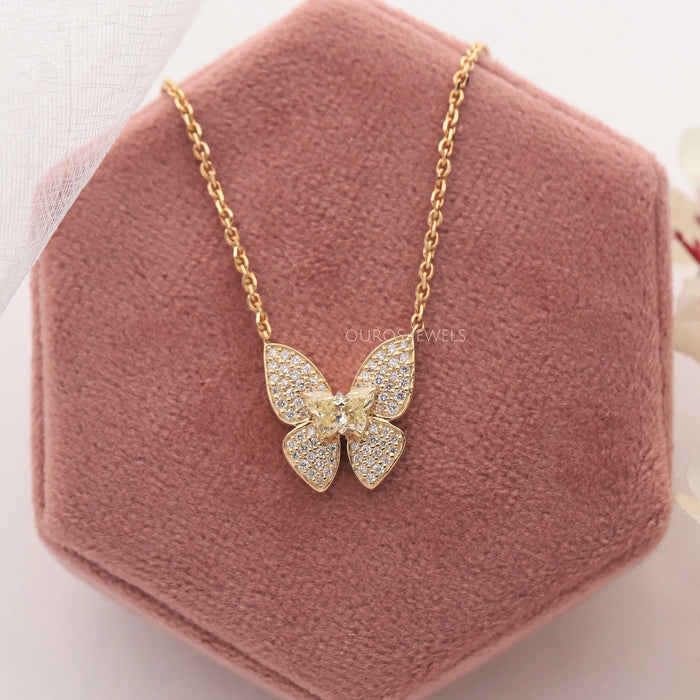 [Butterfly Cut Lab Grown Diamond Pendant]-[Ouros jewels]