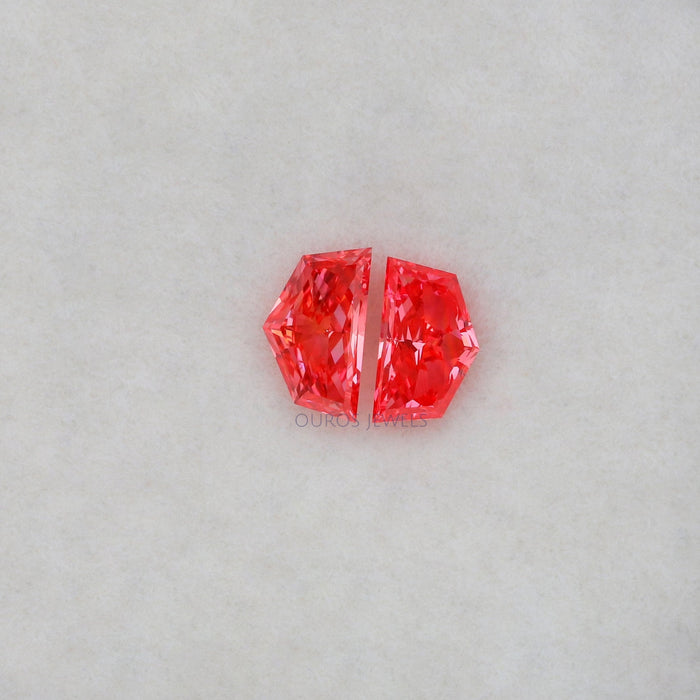 [Pink Colored Cadillac Shape Loose Diamonds]-[Ouros Jewels]