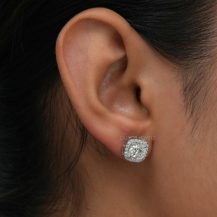 [Lab Diamond Stud Earrings For Women]-[Ouros Jewels]