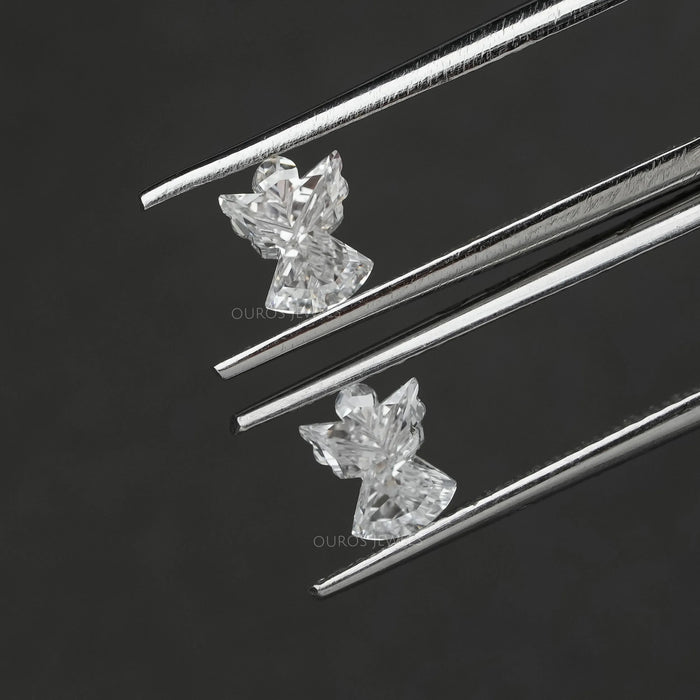 [14K White Gold Lab Created Diamond Vintage Earrings]-[Ouros Jewels]
