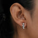 [3 Stone Diamond Stud Earrings]-[Ouros Jewels]