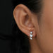 [3 Stone Diamond Earrings White Gold]-[Ouros Jewels]