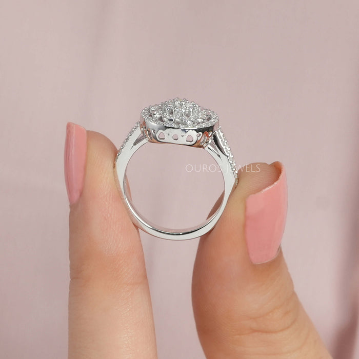 [Round Cluster Diamond Ring For Her]-[Ouros Jewels]