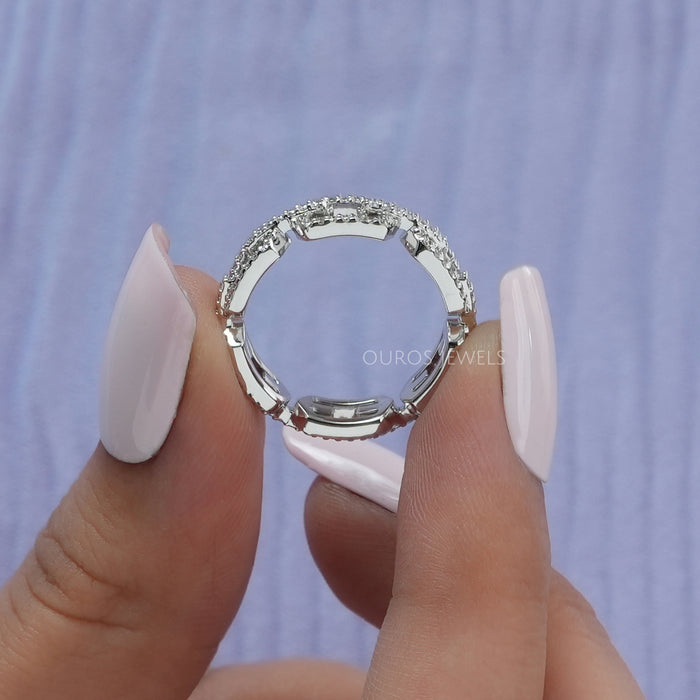 [Unique Round Diamond Wedding Ring]-[Ouros Jewels]