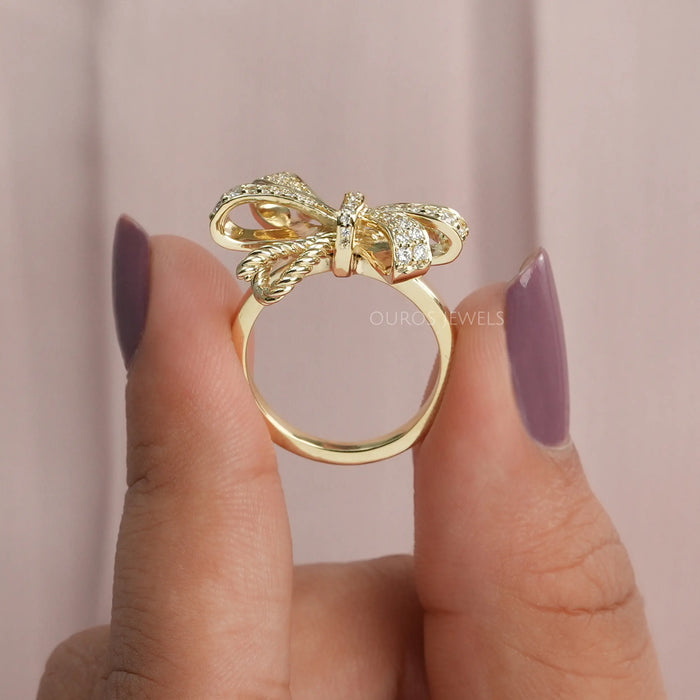 [Eco Friendly Round Diamond Vintage Ring]-[Ouros Jewels]