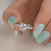 1 Carat Round Diamond 7 Stone Engagement Ring Under Two Finger