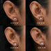 Emerald cut diamond halo stud earrings available in 0.30 TCW, 0.50TCW, 0.60TCW, 0.85TCW.