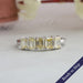 [5 Stone Yellow Emerald Cut Wedding Ring]-[Ouros Jewels]