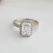 [Emerald Cut Halo Solitaire Accent Diamond Ring]-[Ouros Jewels]