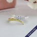[Pear & Round cut bypass ring made of two tone white gold and yellow gold]-[Ouros Jewels]