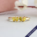 Yellow marquise and emerald diamond ring 14k solid yellow gold