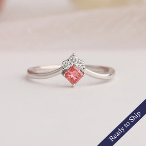 Princess Cut Pink Diamond Ring | Ouros Jewels