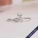 Pear And Round Cut Lab Diamond Dainty Engagement Ring Made With 14K White Gold
