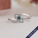 Blue Asscher Cut Solitaire Diamond Engagement Ring In 14K white Gold