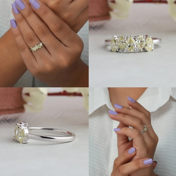 [Collage of Five Lab Made Diamond Ring]-[Ouros Jewels]