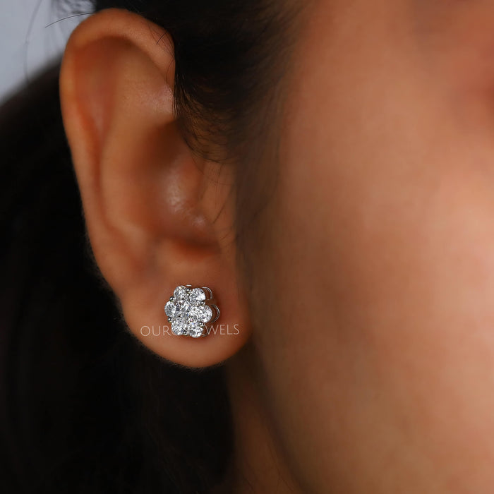 [Diamond Stud Earring For Women]-[Ouros Jewels]