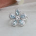 Art deco vantage blue pear lab made diamond engagement ring with VS clarity lab diamonds