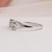 14k white gold split shank of round cut engagement ring