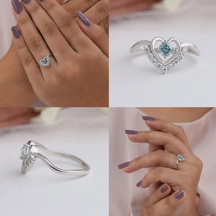 Heart Shape Cushion Diamond Dainty Ring
