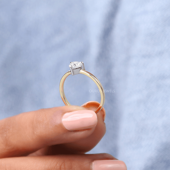 [Heart Cut Diamond Solitaire Engagement Ring]-[Ouros Jewels]