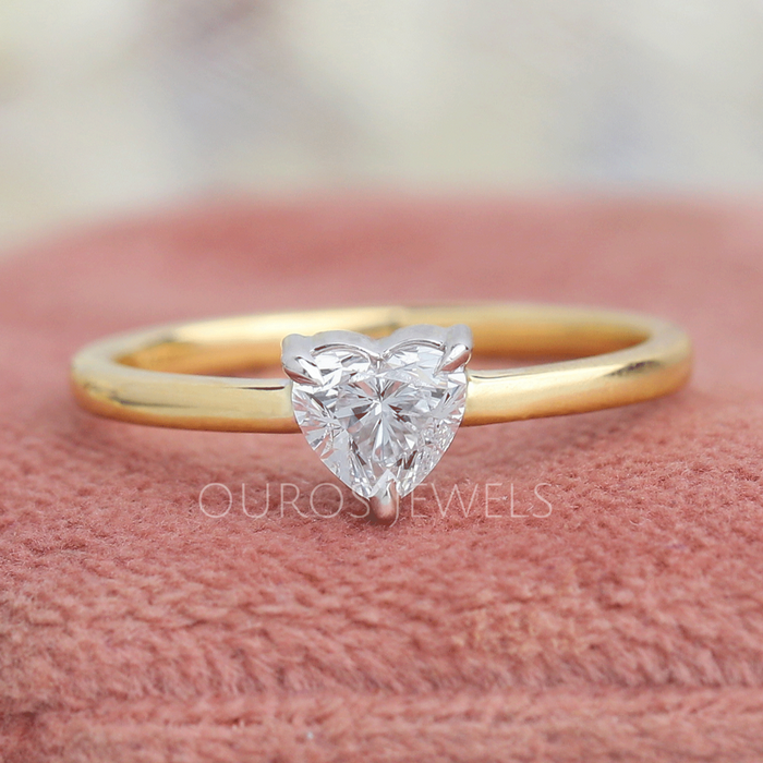 [Heart Shape Solitaire Engagement Ring]-[Ouros Jewels]