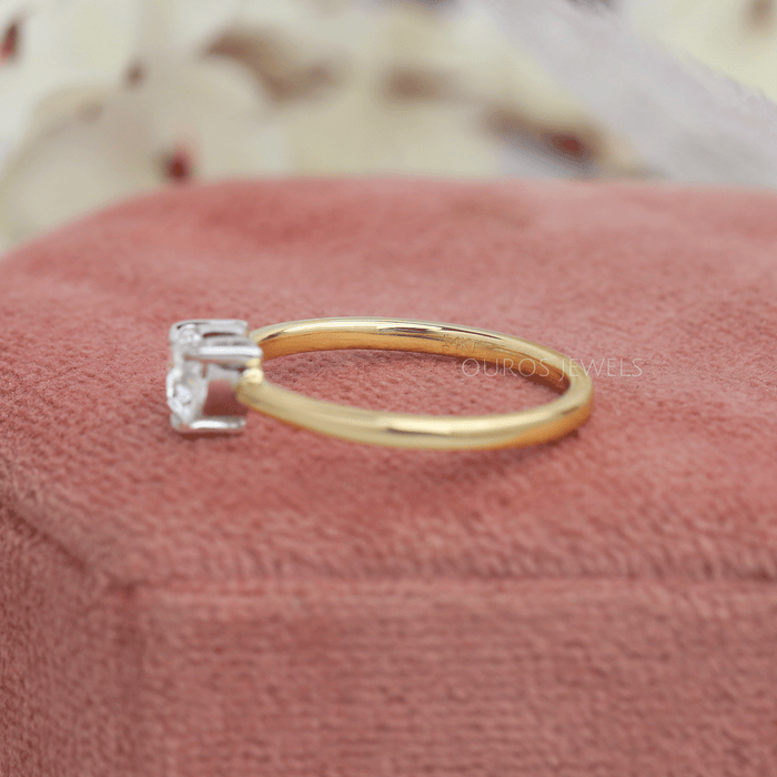 [Heart Shape Diamond Ring In Yellow Gold]-[Ouros Jewels]