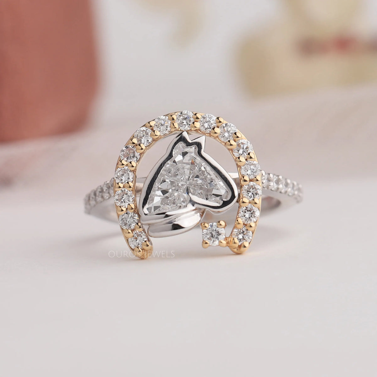 Horse Cut Horseshoe Diamond Ring — Ouros Jewels