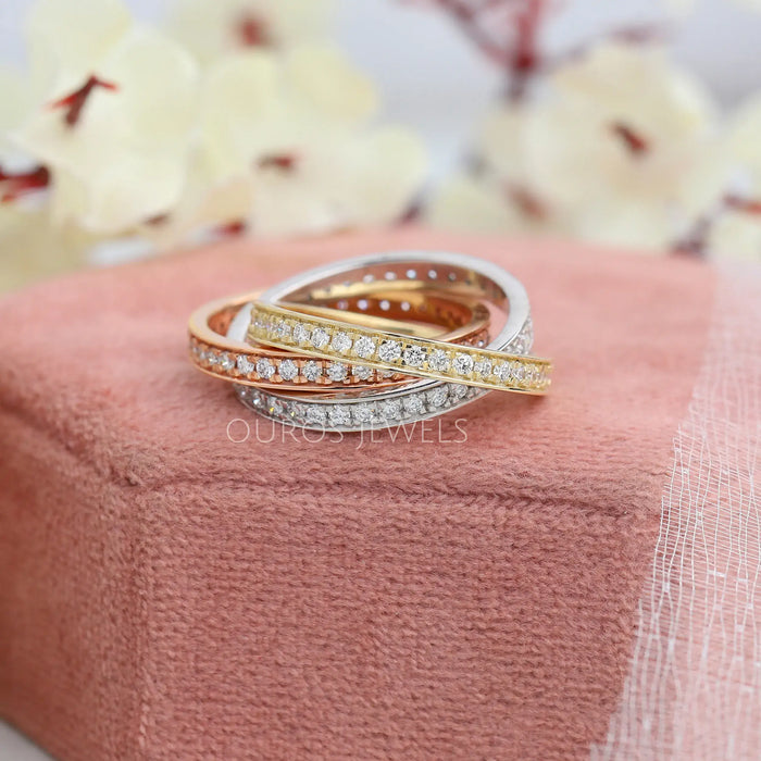 [Yellow And Rose Gold Wedding Band]-[Ouros Jewels]