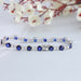 [Back View of Blue Cushion Cut Tennis Bracelet]-[Ouros Jewels]