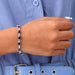 [A Women wearing Blue Cushion Cut Bracelet]-[Ouros Jewels]