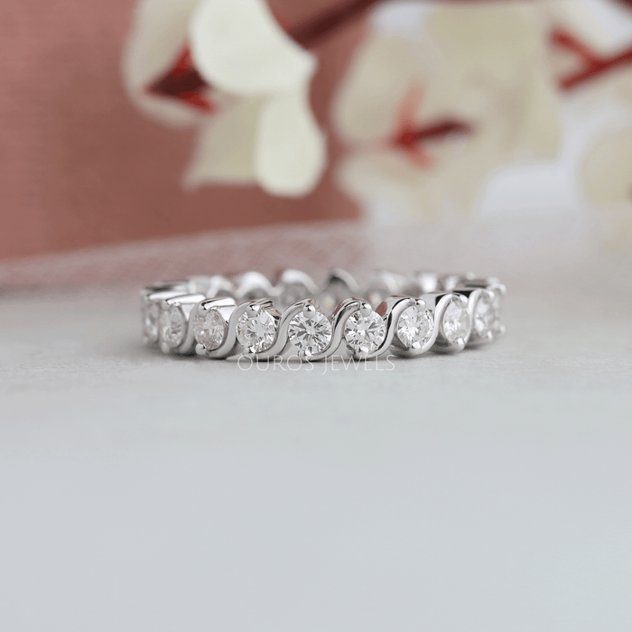 [925 Sterling Silver Eternity Wedding Band]-[Ouros Jewels]