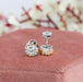 [Snazzy Look Of Hexagon Shape Stud Diamond Engagement Earrings]-[Ouros Jewels]