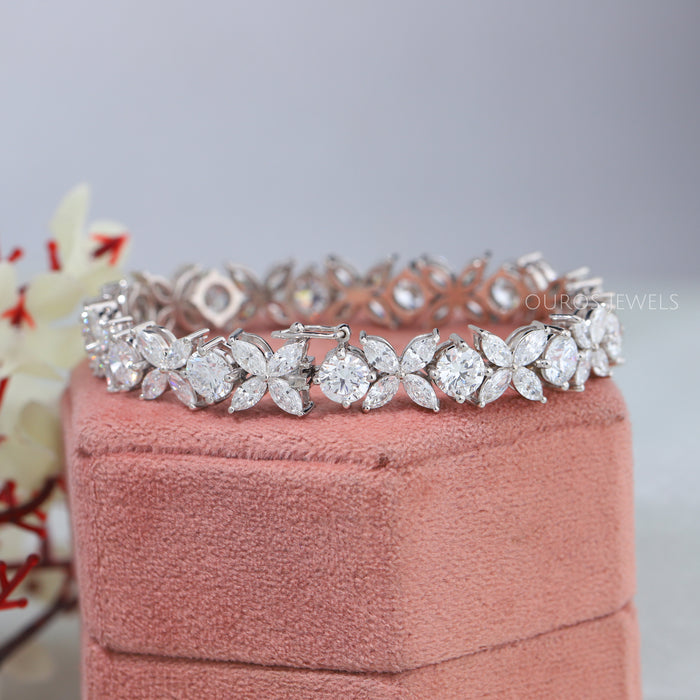 Marquise And Round Diamond Luxury Bracelet