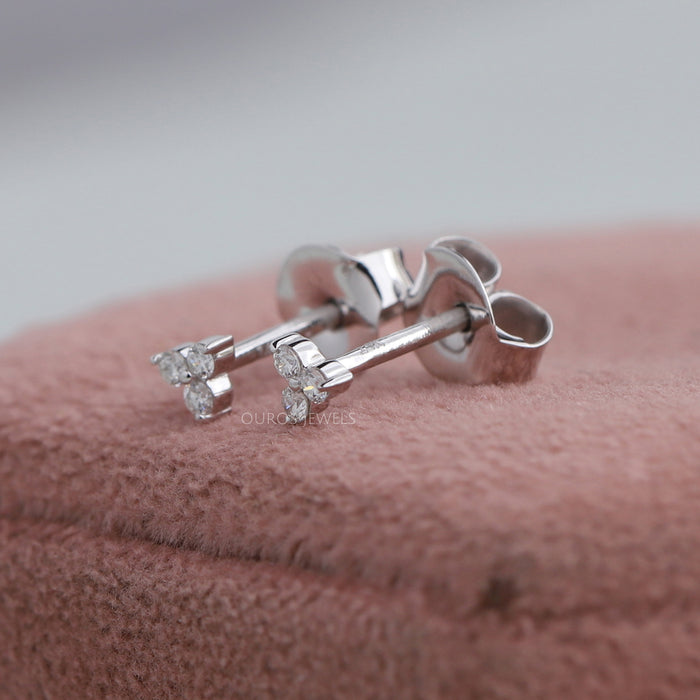 [Tiny Round Stud Earrings For Anniversary Gift]-[Ouros Jewels]