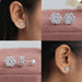 [Collage Of Round Shape Cluster Diamond Stud Earrings]-[Ouros Jewels]