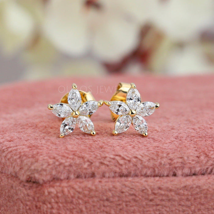 Marquise diamond flower earrings Clearance