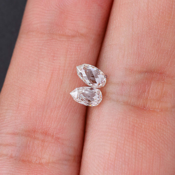 [1.36 Carat Unique Pineapple Cut Pair Of Lab Made Loose Diamond]-[Ouros Jewels] 